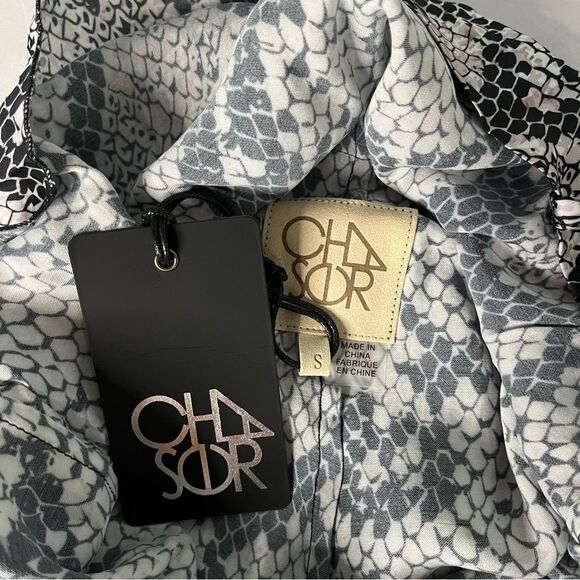 NWT Chaser Women Sz S Grey Snake Print Wide Leg Jumpsuit Spaghetti Strap V Neck - Picture 9 of 10